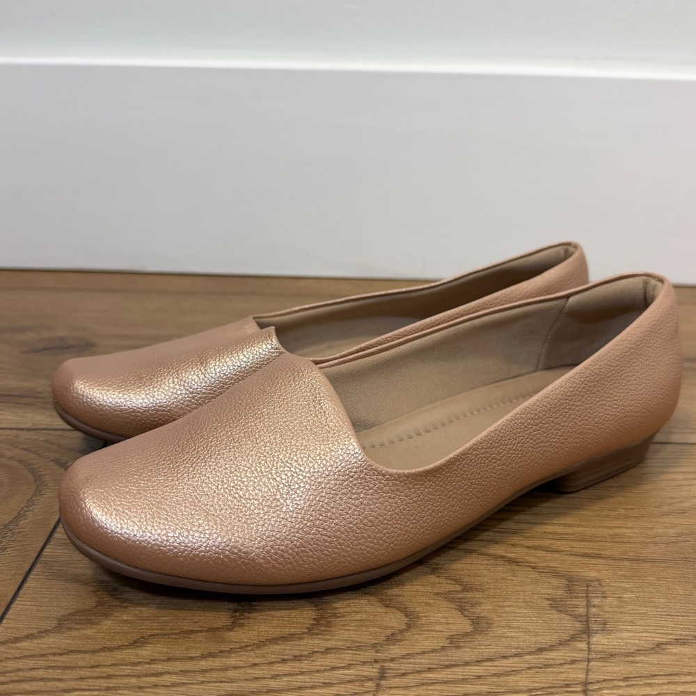 Piccadilly Comfort Flats 6 Rose Gold Metallic Womens Slip On Low Heel Brazil
